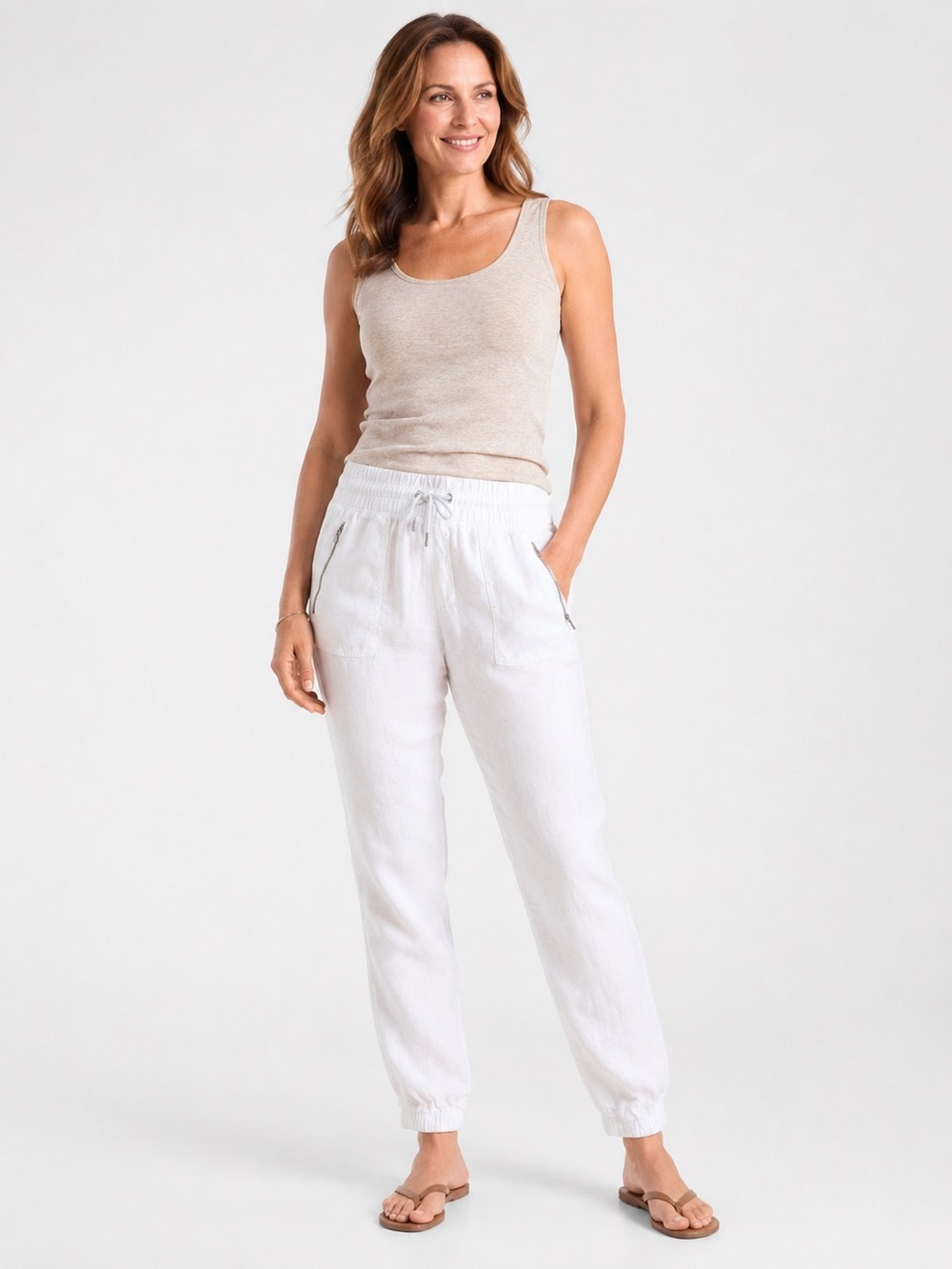 Athleta Cabo Linen jogger pants size 8